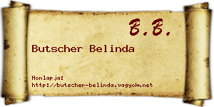 Butscher Belinda névjegykártya